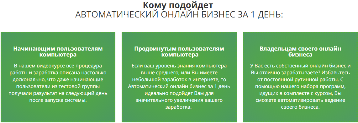 Автоматический онлайн бизнес за 1 день Автоматический онлайн бизнес за 1 день