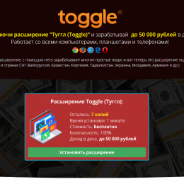 Расширение Toggle (Лохотрон) — Несуществующий Заработок